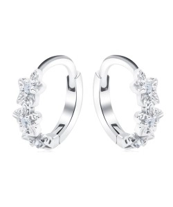 Flower Silver Huggies Earring HO-2680